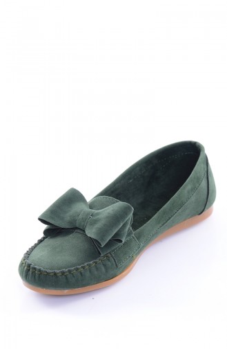 Green Women`s Flats 50191-01