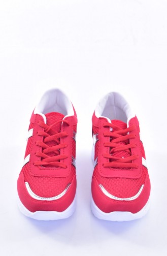 Bayan Spor Ayakkabı 0765-03 Kırmızı Gümüş Anorak