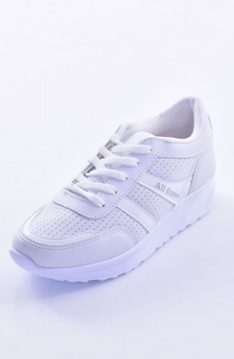 Chaussure Sport Pour Femme 0765-04 Blanc Blanc Anorac 0765-04