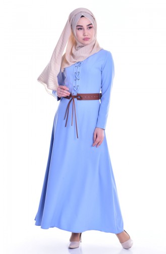Baby Blue Hijab Dress 0149-04