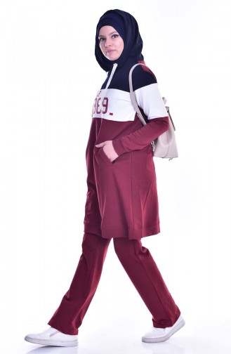 BWEST Hooded Tracksuit 8037-06 Claret Red 8037-06