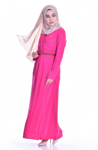 Fuchsia Hijab Dress 3172-04