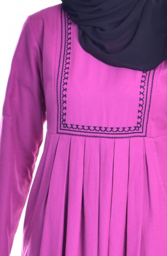 توبانور فستان مُطرز بتصميم طيات وجيوب 2916-10 لون فوشيا 2916-10