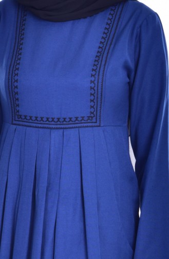 توبانور فستان مُطرز بتصميم طيات وجيوب 2916-06 لون نيلي 2916-06
