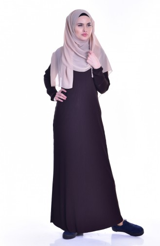 Brown Hijab Dress 0705-04