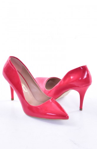 Stiletto Bayan Ayakkabı 50207-01 Kırmızı Rugan