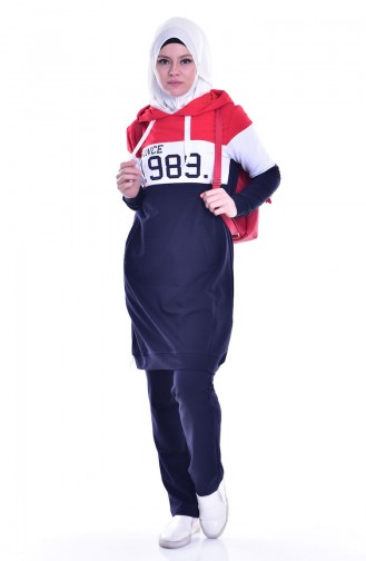 BWEST Hooded Tracksuit 8037-02 Navy Blue 8037-02