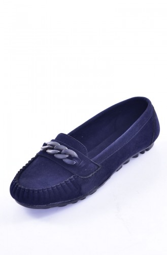 Navy Blue Woman Flat Shoe 50193-03