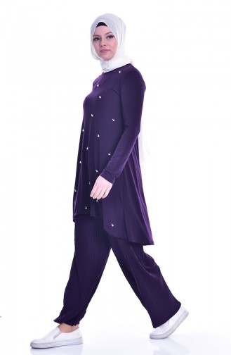 Tunik Pantolon İkili Takım 3725-02 Mor