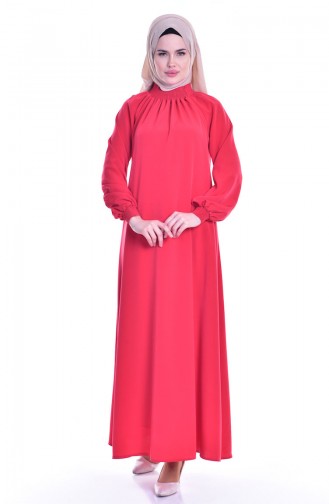Arm gummiertes Kleid 0021-19 Granatapfel Blumen 0021-19