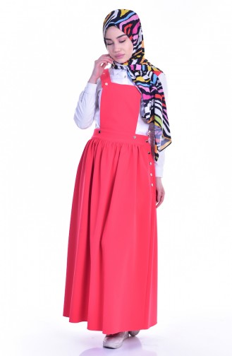 Hijab Kleid mit Druckknopf  6404-08 Granatapfel 6404-08