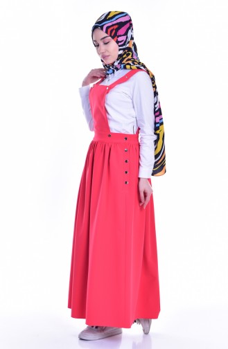 Hijab Kleid mit Druckknopf  6404-08 Granatapfel 6404-08