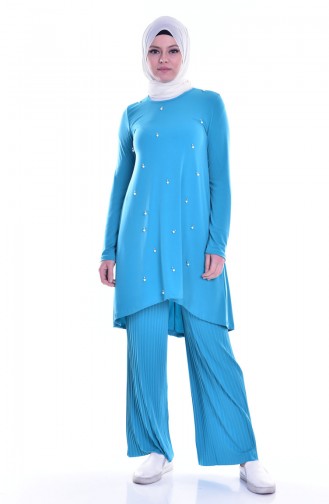 Tunik Pantolon İkili Takım 3725-06 Petrol