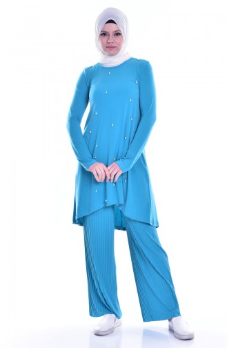 Tunik Pantolon İkili Takım 3725-06 Petrol