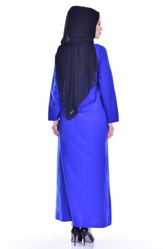 توبانور فستان مُطرز بتصميم طيات وجيوب 2916-12 لون أزرق 2916-12