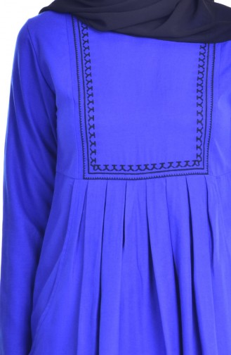 Robe Plissée et Bordée avec Poches 2916-12 Bleu ROi 2916-12