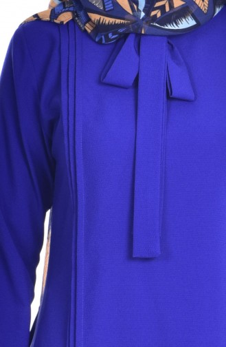 Tunique Col Cravate 1158-07 Bleu Roi 1158-07