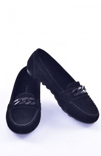 Black Woman Flat Shoe 50193-01