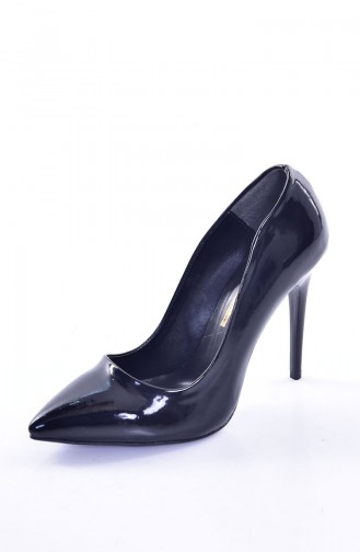 Stiletto Bayan Ayakkabı 50207-05 Siyah Rugan