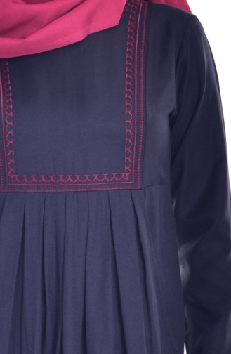 TUBANUR Embroidered Pocket Pleated Dress 2916-05 Black 2916-05