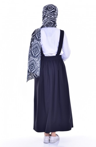 Hijab Kleid mit Druckknopf 6404-10 Schwarz 6404-10