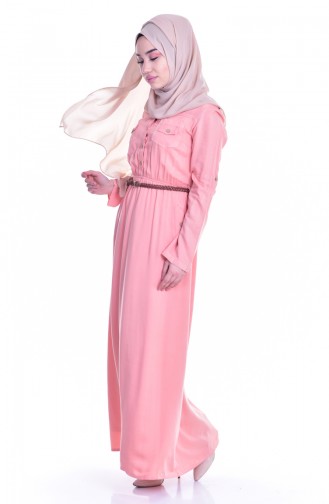 Lachsrosa Hijab Kleider 3172-01