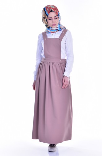 Milk Coffee Hijab Dress 6404-06