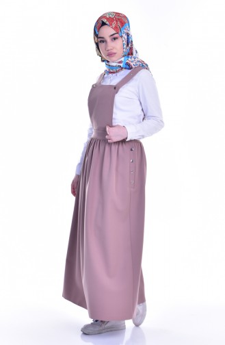 Milk Coffee Hijab Dress 6404-06