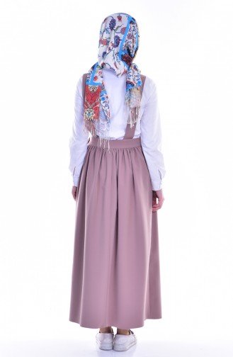 Hijab Kleid mit Druckknopf  6404-06 Milchkaffee 6404-06