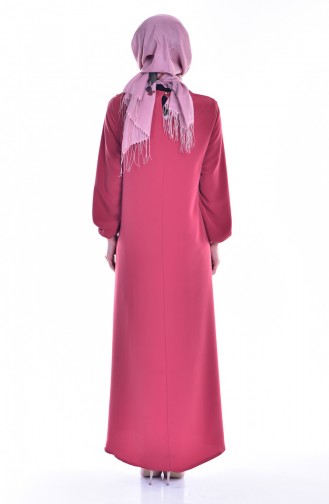 فستان بتصميم سادة مع سلسال  0153-05