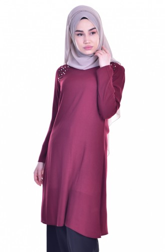 İncili Tunik 3265-06 Bordo