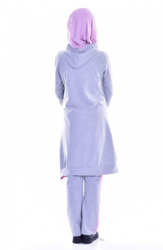 Ensemble Survêtement a Capuche 18054-08 Gris Rose 18054-08