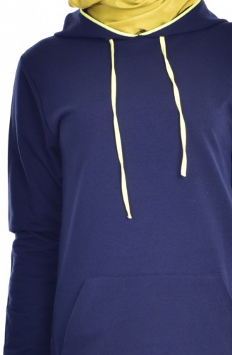 Hooded Tracksuit Suit 18054-05 Navy Yellow 18054-05