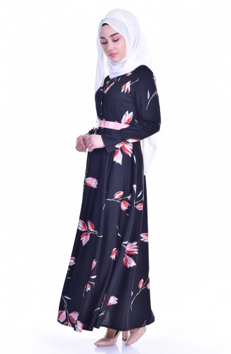 Black Hijab Dress 4132B-01