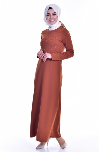 Tan Hijab Dress 4419-11