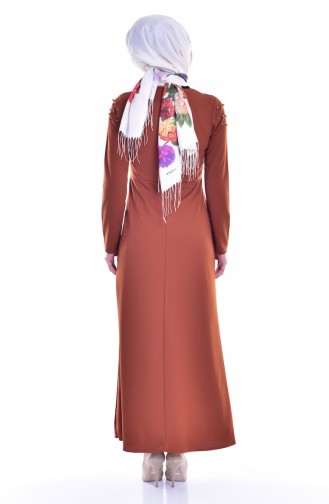 Tan Hijab Dress 4419-11
