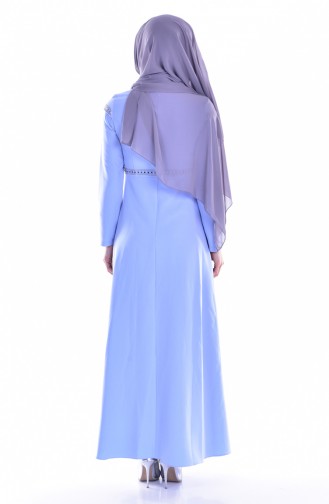 Robe İmprimée de Pierre 8111-04 Bleu Bébé 8111-04