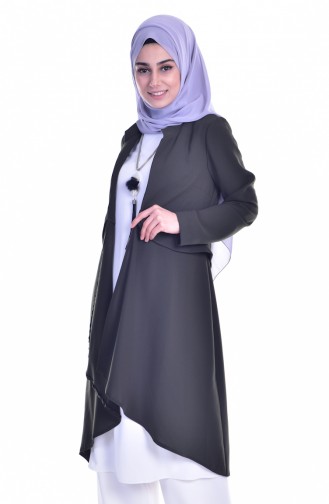 Kolyeli Ceket Tunik İkili Takım 1827950-02 Haki Beyaz