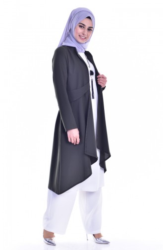 Kolyeli Ceket Tunik İkili Takım 1827950-02 Haki Beyaz
