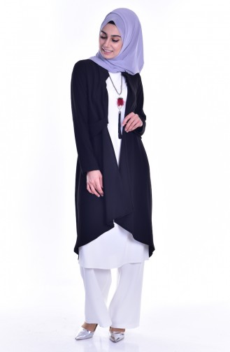 Kolyeli Ceket Tunik İkili Takım 1827950-03 Siyah Beyaz