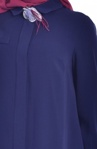 Navy Blue Overhemdblouse 1821859-01
