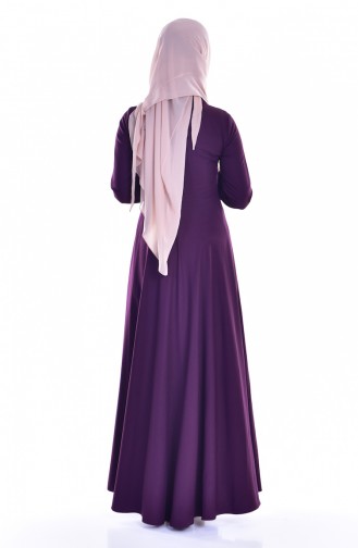 Kleid mit Krawattenkragen 8115-05 Lila 8115-05