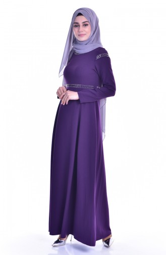 Robe İmprimé de Pierre 8111-07 Pourpre 8111-07