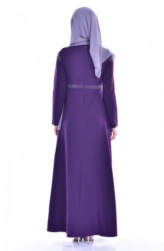 Robe İmprimé de Pierre 8111-07 Pourpre 8111-07