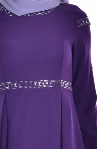 Stone Printed Dress 8111-07 Purple 8111-07