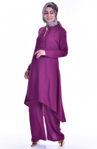 Tunik Pantolon İkili Takım 9005-13 Mürdüm