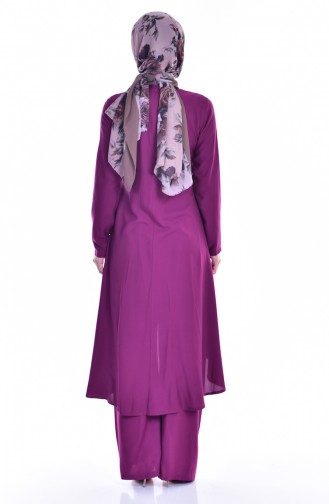 Ensemble Deux Pieces Tunique Pantalon 9005-13 Plum 9005-13