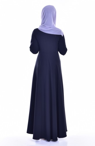 Kleid mit Krawattenkragen 8115-06 Schwarz 8115-06