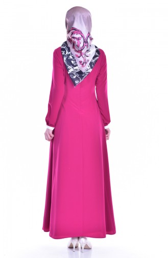 Kleid mit Brosche 1613127-02 Fuchsia 1613127-02