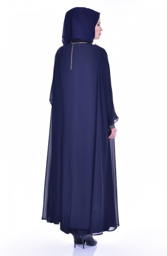 Navy Blue Hijab Dress 1613948-02